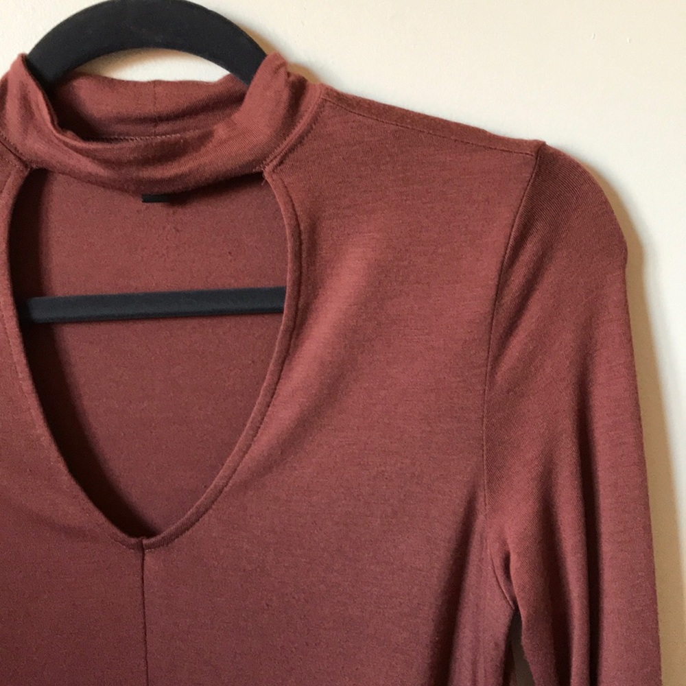 High neck cutout blouse